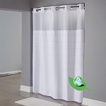 Hookless Alexandria One Planet RePET Shower Curtain With Window & It’s A Snap! Replaceable Liner 71x77 White 12 Per Case Price Per Each