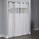 Hookless 8 Gauge Vision Vinyl Shower Curtain With Window 71x74 White 12 Per Case Price Per Each