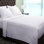Berkshire Puff Jacquard Ripple Weave Top Sheet 210 GSM King 114x103 White 6 Per Case Price Per Each
