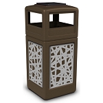 42-Gallon Intermingle Panels Waste Containers with Ashtray Dome Lid