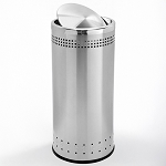 Commercial Zone Precision Series 15-Gallon Imprinted 360° Waste Container With Swivel Lid Stainless Steel