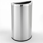Commercial Zone Precision Series 8-Gallon Half Moon Waste Container Stainless Steel