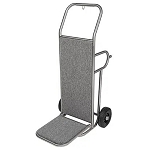 CSL Deluxe Bellman's Hand Truck Stainless Steel Tube Frame 8” Black Pneumatic Casters Gray Carpet