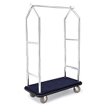 Forbes Deluxe Luggage Cart 1.5” Diameter Tubular Brushed Stainless Steel Superstructure & Cube Connections at Top 6