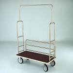 Forbes Standard Luggage Cart Brushed Stainless Steel Superstructure With 1 Long Side Retaining Bars 8
