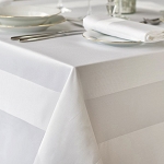 Garnier-Thiebaut Satin Band Cotton Rich Tablecloths 54x54 60% ELS Cotton 40% Polyester White 50 Per Case Price Per Each