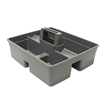 Gray Plastic 3-Compartment Cleaning Janitorial Cart Caddy 15 Per Case Price Per Case