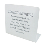 Hospitality Forget Something Sign L Shape 100 Per Case Price Per Case