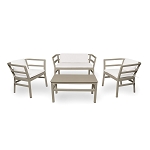 Resol Click Clack Set 2 Armchairs & Double Sofa Sand With Hazelnut Cushions
