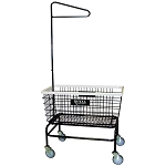 Royal Basket Large Basket Wire Laundry Cart With Single Hanger