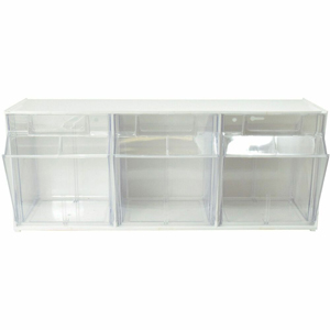 Deflecto Tilt Bin Interlocking Multi-Bin Storage Organizer - 3 Compartment(s) - 9.50