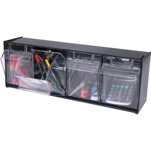 Deflecto Tilt Bin Interlocking Multi-Bin Storage Organizer - 4 Compartment(s) - 8.13