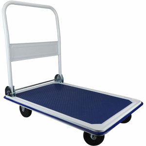 Sparco Folding Platform Truck - Tubular Handle - 660 lb Load Capacity - Steel, Polyvinyl Chloride (PVC) - 24.75