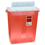 Covidien Transparent Red Sharps Container - 3 gal Capacity - 16.3