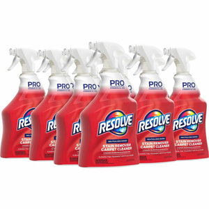 Professional RESOLVE Spot & Stain Carpet Cleaner - For Carpet, Upholstery - 32 fl oz (1 quart) - Recommended For: Stain Remover, Grease Remover, Spot Remover - Odor Neutralizer - Clear Bottle - 12 / Carton