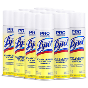 Professional Lysol Disinfectant Foam Cleaner - For Multi Surface - 24 oz (1.50 lb) - Fresh Clean Scent - Recommended For: Odor Remover - Pleasant Scent, Disinfectant, CFC-free - Clear - 12 / Carton