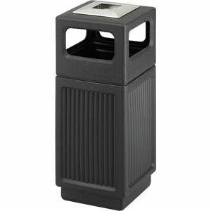 Safco Recessed Panels Waste Receptacle - 15 gal Capacity - 32.8