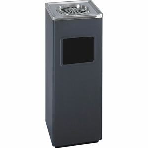 Safco Sandless Square Ash Urn/Trash Receptacle - 3 gal Capacity - Square - 24.3