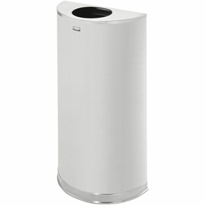 Rubbermaid Commercial 12 Gallon Half Round Steel Receptacle - 12 gal Capacity - Semicircular - 7