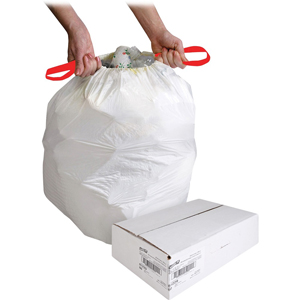 Genuine Joe Flexible Drawstring Trash Can Liners - Small Size - 13 gal Capacity - 25.13