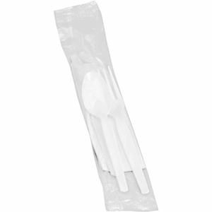 Genuine Joe 4-Piece Medium-Weight Utensil Kit - 4 Piece(s) - Disposable - White - 250 / Carton