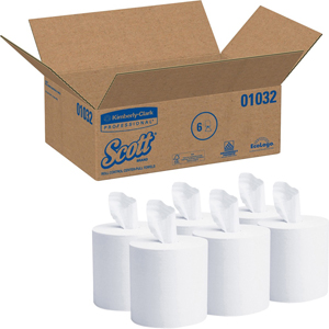 Scott Essential Roll Center Pull Towels with Fast-Drying Absorbency Pockets - 1 Ply - 8