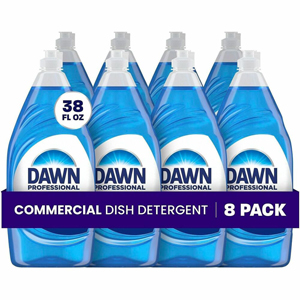 Dawn Manual Dishwashing Liquid - For Pot, Pan - Liquid - 38 fl oz (1.2 quart) - Blue - 8 / Carton