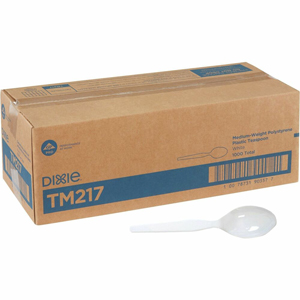 Dixie Medium-weight Disposable Teaspoons by GP Pro - Teaspoon - 1 x Teaspoon - Plastic - White - 1 Carton
