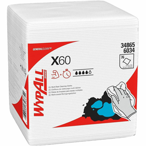 Wypall GeneralClean X60 Multi-Task Cleaning Cloths - 1/4 Fold - 12
