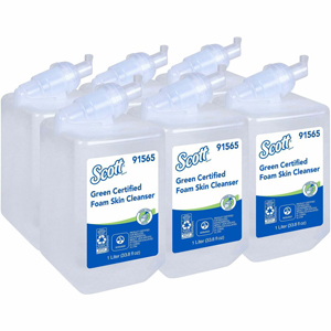 Scott Green Certified Foam Hand Soap - 1.06 quart - Hands-free Dispenser - Hand - Clear - Dye-free, Fragrance-free, Recyclable - 6 / Carton