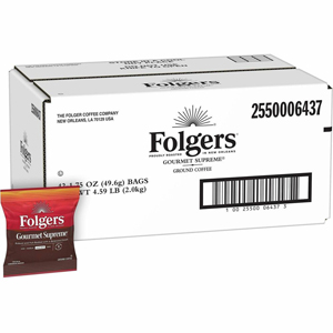 Folgers Fraction Pack Gourmet Supreme Coffee - Regular - Dark/Bold - 1.8 oz Per Bag - Fraction Pack - 42 / Carton