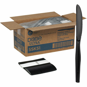 GP Pro Dixie Ultra Smartstock Series-O Medium-weight Knife Refill - Spread Knife - 1 x Spread Knife - Polystyrene - Black - 40/Pack - 24 / Carton
