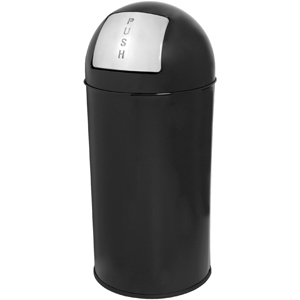 Genuine Joe Push Open Round Top Receptacle - 12 gal Capacity - Round - 29.2