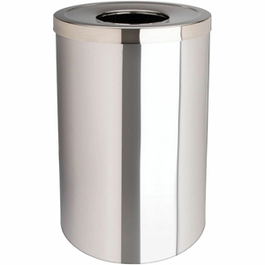 Genuine Joe 30 Gallon Stainless Steel Trash Receptacle - 30 gal Capacity - Durable, Heavy Duty - 31.5
