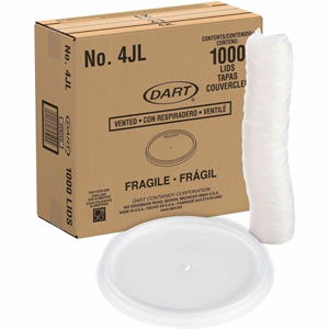 Dart 4 oz HIPS Plastic Vented Lid - Translucent - 2.7