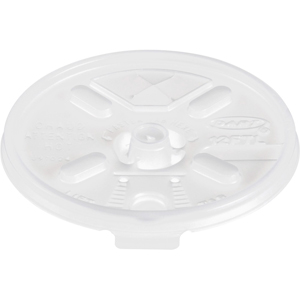 Dart Lift-n-Lock Coffee Cup Clear Lids - Dome - Plastic - White, Translucent - 100/Bag - 10 / Carton