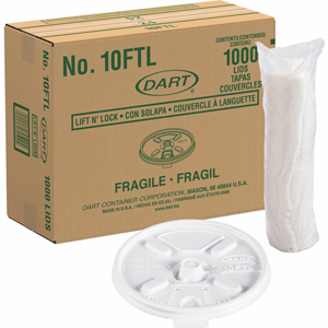 Dart Lift-n-Lock Coffee Cup White Lids - Dome - Plastic - White - 1000 / Carton