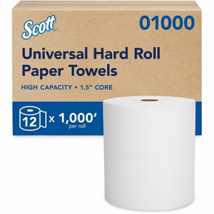 Scott Essential Universal High-Capacity Hard Roll Towels with Absorbency Pockets - 1 Ply - 8