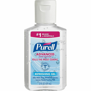 PURELL Advanced Hand Sanitizer Gel - Clean Scent - 2 fl oz - Flip Top Bottle Dispenser - Kill Germs - Hand, Hospital, Skin - Moisturizing - Clear - Triclosan-free, Paraben-free, Preservative-free, Phthalate-free, Anti-irritant - 24 / Carton