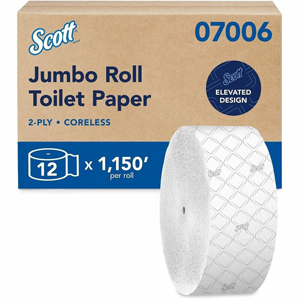 Scott Coreless High-Capacity Jumbo Roll Toilet Paper with Elevated Design - 2 Ply - 3.78