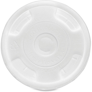 Eco-Products Cold Cup Flat Lids - White - 1000 / Carton
