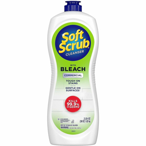 Dial Soft Scrub Bleach Cleanser - 36 fl oz (1.1 quart) - Recommended For: Grease Remover, Dirt Remover, Mold Remover, Mildew Remover, Soap Scum Remover, Germs Remover, Stain Remover - Anti-bacterial, Disinfectant - White - 6 / Carton