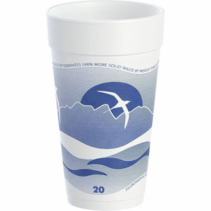 Dart J Cup 20 oz Horizon Design Foam Cups - 20 fl oz - Blueberry - Foam - Coffee, Soft Drink, Juice, Tea, Water, Hot Drink, Cold Drink - 25/Pack - 20 / Carton