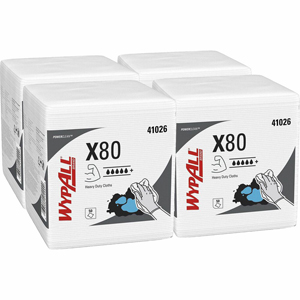 Wypall PowerClean X80 Heavy Duty Cloths Extended Use Cloths - Quarter-fold - For Industry, Rough Surface - 12