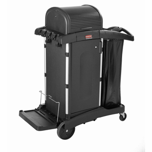 Rubbermaid Commercial High Security Executive Janitor Cleaning Cart - Aluminum, Plastic - 48.25