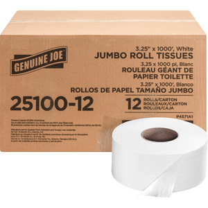 Genuine Joe Jumbo Roll Bath Tissues - 2 Ply - 3.25