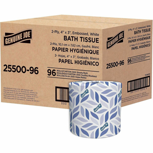 Genuine Joe 2-ply Standard Bath Tissue Rolls - 2 Ply - 4