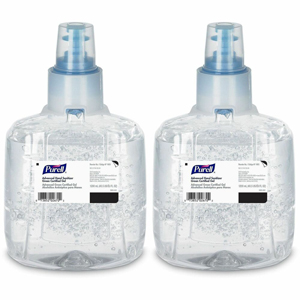 PURELL Hand Sanitizer Gel Refill - 1.27 quart - Hands-free Dispenser - Kill Germs - Skin, Hand - Clear - Fragrance-free, Dye-free - 2 / Carton