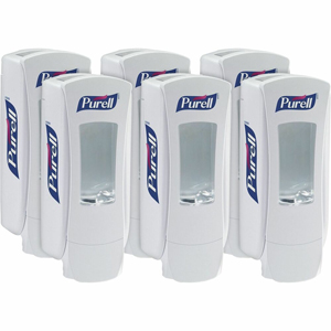 PURELL ADX-12 Dispenser - Manual - 1.27 quart Capacity - Refillable, Site Window, Lockable Cover, Sanitary-sealed - White - 6 / Carton