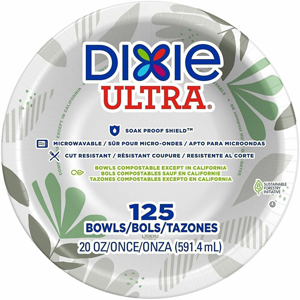 Dixie Ultra Pathways 20 oz Heavyweight Paper Bowls by GP Pro - Pathways - Microwave Safe - Green, Burgundy - Paper Body - 125/Pack - 4 / Carton